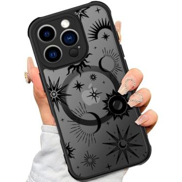 Imagem de SEXYMOM Capa magnética para iPhone 16 Pro com protetores de tela de privacidade X2 - Compatível com carregamento sem fio, lindo design floral para mulheres e meninas, capa de telefone fosca