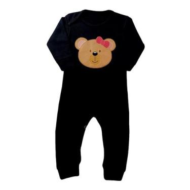 Imagem de Macacão Body Ursinho Manga Longa - Generic, PP, Preto