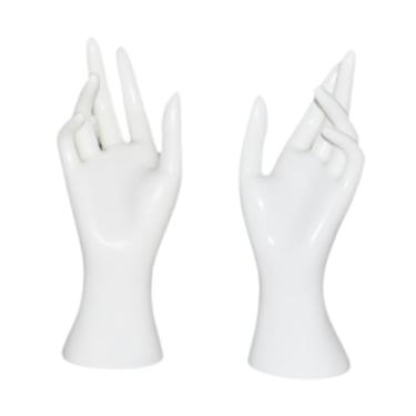 Imagem de kowaku Tabela de joalheria de pares de pares de manequim fêmea Tabela de joalheria de anéis leves práticos Exibição de exibição para lojas que vendem , Branco