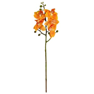 Imagem de Orquídea Laranja Haste 50x15cm Planta Artificial Toque Real