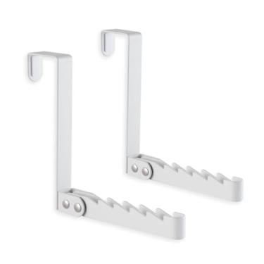 Imagem de Suporte para pendurar sobre a porta, todo o escorredor de metal para lavanderia com espessura ajustável, dobrável, polido, gancho pequeno para viagem, economiza espaço para quarto, banheiro,