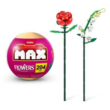Imagem de Blocos De Montar Max Premium Flowers - Rosa 204 Pçs