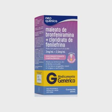 Imagem de Maleato bronfeniramina + fenilefrina 2 + 2,5MG/ML 20ML neo química genérico