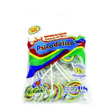 Imagem de Pirulito Psicodélico Verde E Branco Com 50 Unidades Martinha