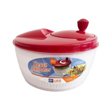 Imagem de Secador de Salada Centrifuga de Verduras Manual Grande 4 L - Vermelho 