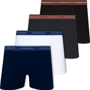 Imagem de Kit 4 Cuecas Boxer Lupo Original Em Algodão Adulto Box Masculina Confo