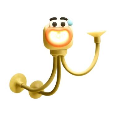 Imagem de Ioensy Forma mutável e engraçado esportista luminoso, lâmpada de mesa dobrável forma de bricolage, para quarto de estar na sala de estar em casa geladeira, Amarelo