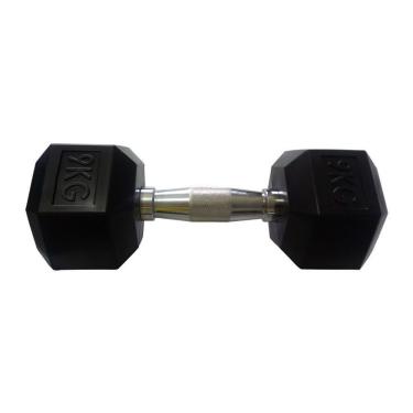 Imagem de Halteres Sextavado Injetado com Pegada Cromada 9,0Kg