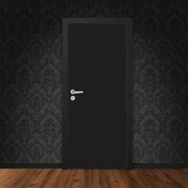 Imagem de Kit Porta De Madeira Lisa Laqueada 210Cmx80Cm Direita Preto