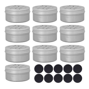 Imagem de Kit de treinamento de perfume de cães grcfumo 10 pcs, cães de treino cheire latas de alumínio, detecção de machada de tampa oca, recipiente de trabalho de nariz de cachorro para