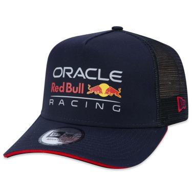 Imagem de Boné New Era Red Bull Racing Essential A-frame Trucker Aba Curva Snapback 9FORTY 2023-Masculino