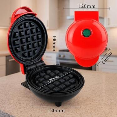 Imagem de Mini Waffle Portátil Elétrica Ideal Lanches Rápidos 110V - Relet