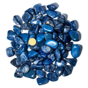 Imagem de 1 Kg Quartzo Azul Rolado Pedra Natural M 20 a 35mm Classe A - Cristais