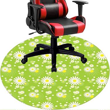Imagem de Tapete de cadeira de escritório com flores, textura de flor, tapete de cadeira de mesa para piso de madeira de escritório em casa, protetor de piso de pilha baixa, redondo 78,7 cm
