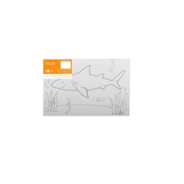 Imagem de Tela de Pintura Algodão Riscada 20x30 cm Desenho Tubarão SOUZA 8173