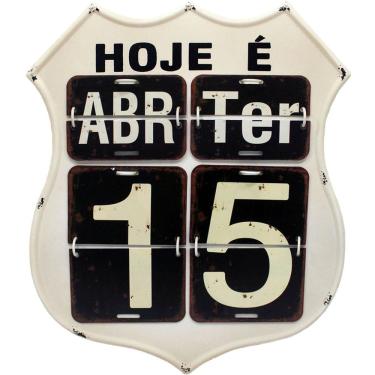 Imagem de Calendário Americano Route Em Metal Vintage Flip Branco 40cm
