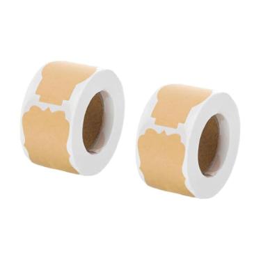 Imagem de predolo 2 rolos de 500 adesivos de etiqueta Kraft marrom para impressão, selos de envelope para sala de aula, embalagens de sacos, cartões comemorativos,