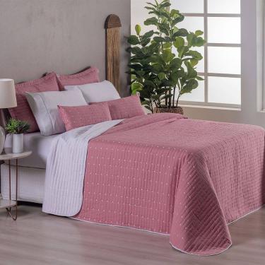Imagem de Kit Colcha Cobre Leito Casal Queen Size Bordado Urbany Hipercal 400 Fios Poliéster