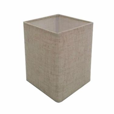 Imagem de Cúpula em Tecido Quadrada Abajur Luminária Cp-4007 25/16x16cm Rustico Bege