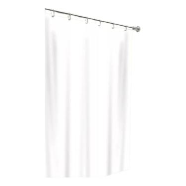 Imagem de Cortina Box Banheiro Liso + Presilhas 1,80 X 2,00m 100% Pvc (Branco)