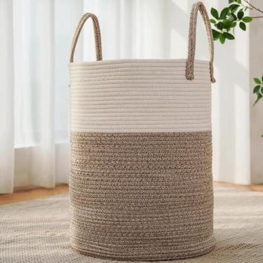 Imagem de Cesto de roupa suja JMVicyroam Woven 60L Cotton Rope Brown