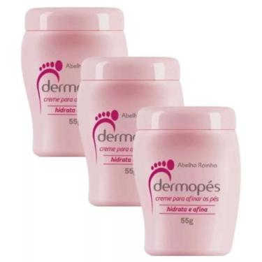 Imagem de 3 Creme para Afinar os Pés Ressecados e Rachados Dermopés 55 g (Rosa) 