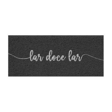 Imagem de Capacho Vinílico Estampado Antiderrapante 70x30cm Lar Doce Lar Grafite Uzoo