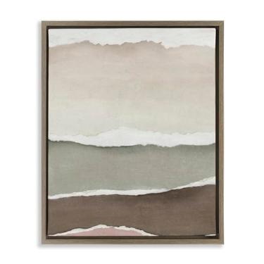 Imagem de Stupell Industries Design de arte de parede em tela flutuante marrom com bordas rasgadas ilusão em camadas por Emma Peal, 78 x 63 cm