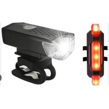 Imagem de Farol diant/tras bicicleta luz slide usb recaregavavel - IMPORTADO