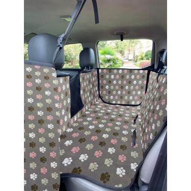 Imagem de Capa Protetora Impermeável Banco Carro Pet Cão Gato (Cinza Pata)