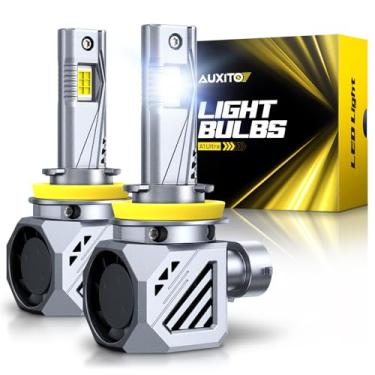 Imagem de AUXITO Lâmpadas de LED H1, 12000LM por conjunto, 6500K Xenon Branco, tamanho mini, lâmpadas sem fio, pacote com 2