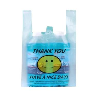 Imagem de Sacolas Plásticas Transparentes Com Alça 100/50 Peças Sacolas De Compr