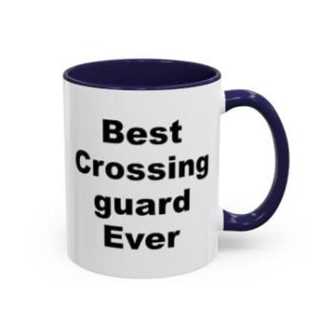 Imagem de Best Crossing Guard Ever - Caneca de café com destaque engraçado presente para herói da segurança escolar - Ideia de presente de aniversário e Natal (azul-marinho, 325 ml)