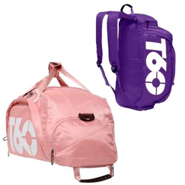 Imagem de Kit Bolsa Mala Mochila T60 Academia Viagem Cor Rose Roxa
