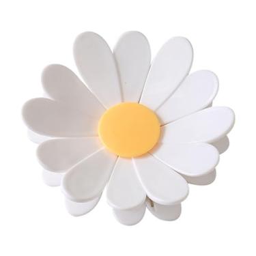Imagem de Baoblaze Prendedores de saco de borboletas com flores para decoração de geladeira com fecho hermético, enfeite para utensílios de cozinha, prendedores de, Branco