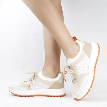 Imagem de Tênis Flat Amarração - USAFLEX, Branco bege, 35