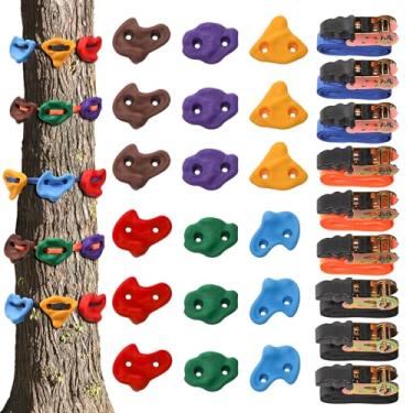 Imagem de Youeon 18 Pcs Tree Climbing Holds with 9 Ratchet Straps, Outdoor Tree Climbing Kit, Outdoor, Backyard, Gym, Obstacle Course Training