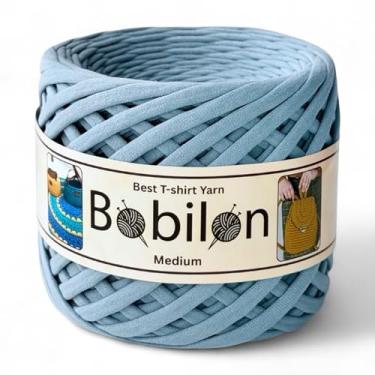 Imagem de Fio de camiseta de algodão 7-9 mm para crochê, tricô, macramê, artesanato DIY – Fita macia jersey, fio Fettuccini Zpagetti – Smoky