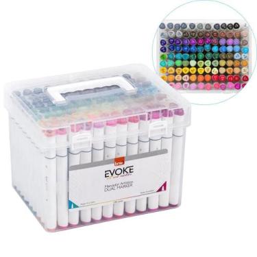 Imagem de Marcador Artístico Evoke Dual Marker Kit Com 108 Cores Brw