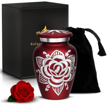 Imagem de Solace Forever Urna de Cremação de Rosas para Cinzas para Mulheres e Homens- Urnas de Rosas Artesanais para Cinzas Humanas para Adultos, Mulheres e Homens- Urnas Funerárias para Mu (Pequeno, Vermelho)