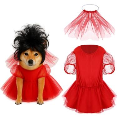 Imagem de Huhumy Conjunto de 2 peças de fantasia de besouro para Halloween dos anos 80 com besouro vermelho para noivas, vestido de fantasma gótico para cosplay de Halloween