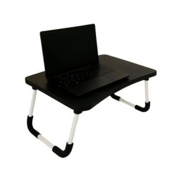 Imagem de Mesa Suporte Notebook Articulado Multiuso Trabalho Cama Sofá Home Office Estudo Dobrável Ergonômico(Preto)