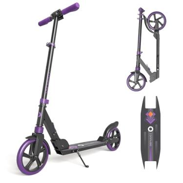 Imagem de Patinete infantil de 5 a 12 anos, adolescentes, dobrável e leve para adultos, com rodas de 20 cm, carga máxima de 109 kg