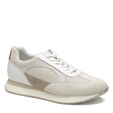 Imagem de Johnston & Murphy Tênis masculino Chase T-Toe, Camurça branca/grão integral, 39