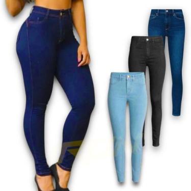 Imagem de Calça Jeans LISA Feminina Skinny Elastano Casual Slim Sport 452 - IRON