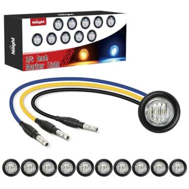 Imagem de Nilight Marcador de luz de cor dupla de 10 peças, âmbar a azul, indicador de folga lateral auxiliar com 3 plugues IP68 à prova d'água para trailer, caminhonete, trailer, quadriciclo, UTV, van ônibus