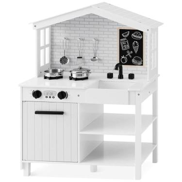 Imagem de Cozinha de Brinquedo Realista com 5 Acessórios em Madeira para Crianças de 3 a 6 Anos, Best Choice, Branca