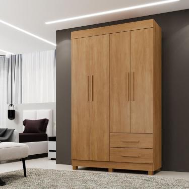 Imagem de Guarda Roupa Solteiro 4 Portas 2 Gavetas com Pés Copacabana New Benetil