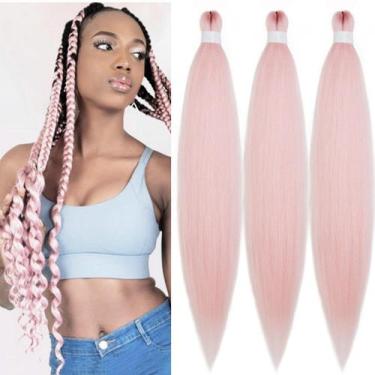 Imagem de Extensões de cabelo PuPruyo Rose Gold pré-esticadas de 30 cm  pacote 3
