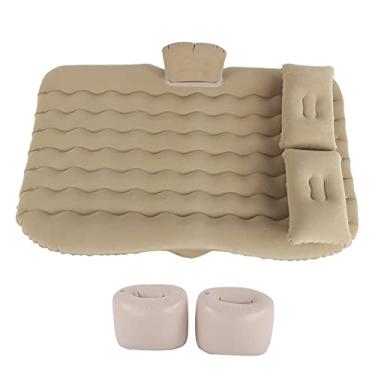 Imagem de Acouto Luxuoso Colchão de Carro Flocado de PVC Com Blocos, Sedãs e SUVs Com Cama Inflável Portátil, Bomba Elétrica Rápida de 12 V Incluída, Acampamento Ideal, Viagens Rodoviárias e Viagens Em Família